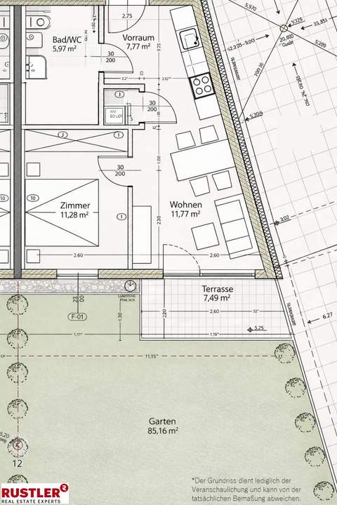 Niedrige Heizkosten I 2-Zimmer-Wohnung mit Terrasse &amp; Garten in zentraler Lage