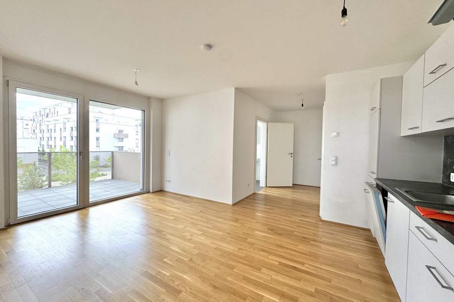 Smart Wohnen mit großzügigem Balkon - Zweizimmerwohnung - Fernwärme, Wohnung-miete, 899,00,€, 1220 Wien 22., Donaustadt
