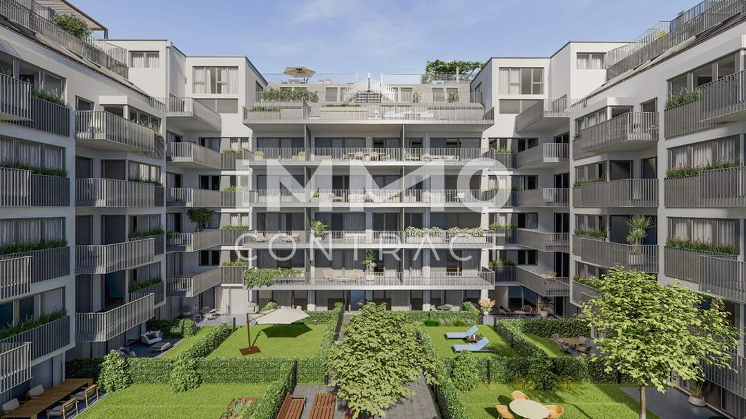 WOHNEN AM PARK: Innenhofseitige Dreizimmer-Wohnung mit Balkon