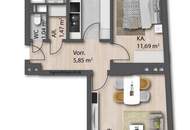 Schöne 2-Zimmer-Wohnung im 3. Stock in der Gersthofer Straße