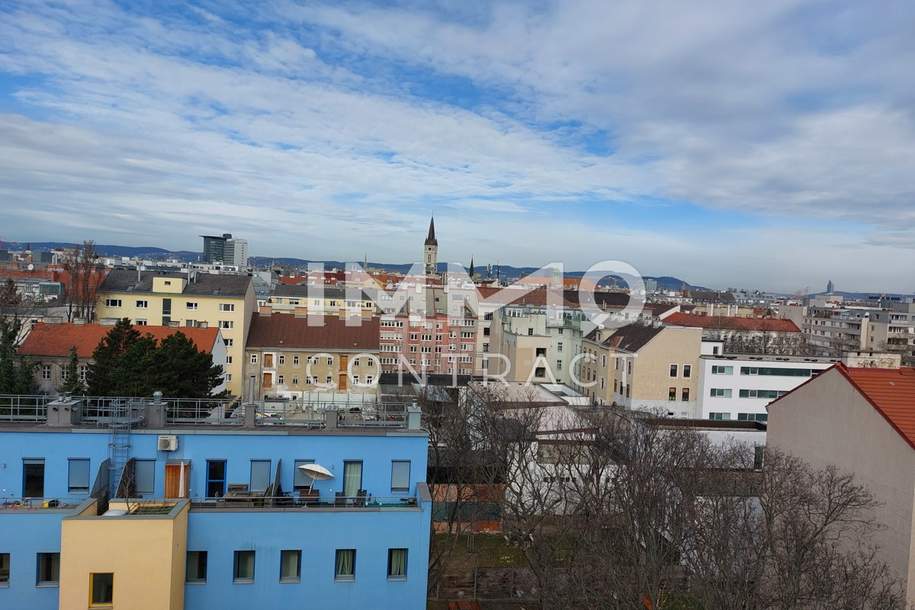 Blick über Wien: Dachgeschoß-3-Zimmer-Maisonette mit Balkon+Terrasse Schlachthausgasse 46w1.21, Wohnung-miete, 1.559,80,€, 1030 Wien 3., Landstraße