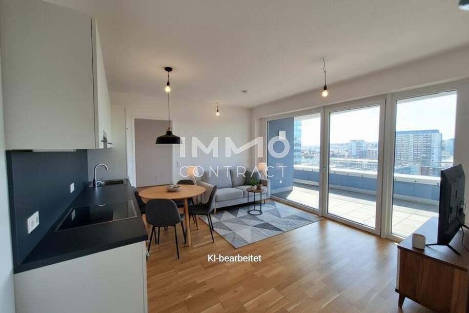 Wohnen über den Dächern von Linz - KOMPAKTE 2 Zi-Wohnung mit Blick zur GRÜNEN MITTE!, Wohnung-miete, 895,01,€, 4020 Linz(Stadt)