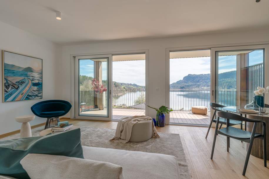 Exklusive Neubau-Gartenwohnung mit Seeblick und eigenem Seezugang am Keutschacher See!, Wohnung-kauf, 1.127.000,€, 9074 Klagenfurt Land