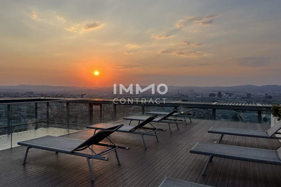 Pool, Concierge, BBQ Area, Concierge, Park uvm. Geräumig Wohnen mit Rundumblick 19. Stock, Wohnung-miete, 1.592,29,€, 1030 Wien 3., Landstraße