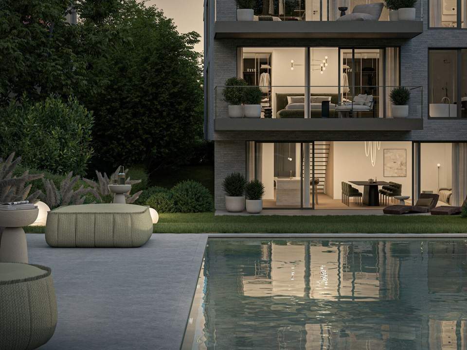 Gartenresidenz mit Pool, Saunahaus &amp; 455 m² Privatgarten