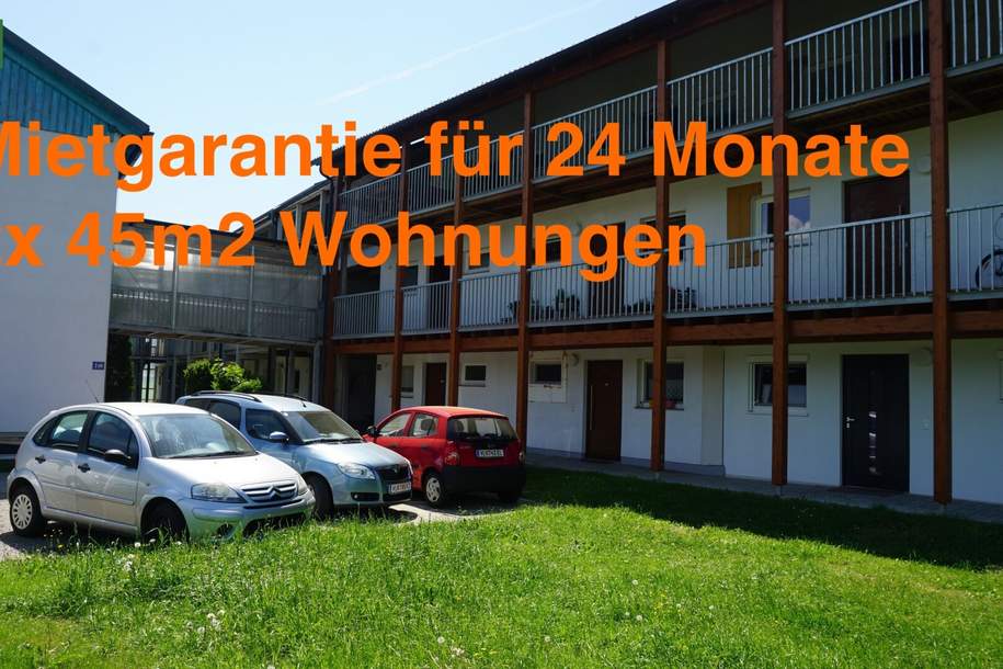 Sichere Anlage! 2x 2-Zimmer Wohnungen, vermietet mit Mietgarantie für 24 Monate mit mind. 5% Rendite. Solide &amp; verlässliche Anlage. (16 Whng. wurden bereits verkauft)., Gewerbeobjekt-kauf, 183.810,€, 9711 Villach Land