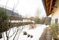 Hochwertige 3-Zimmer-Wohnung mit Tischlerküche, 160 m² Eigengarten, Terrasse und Garage in ruhiger, grüner Lage!