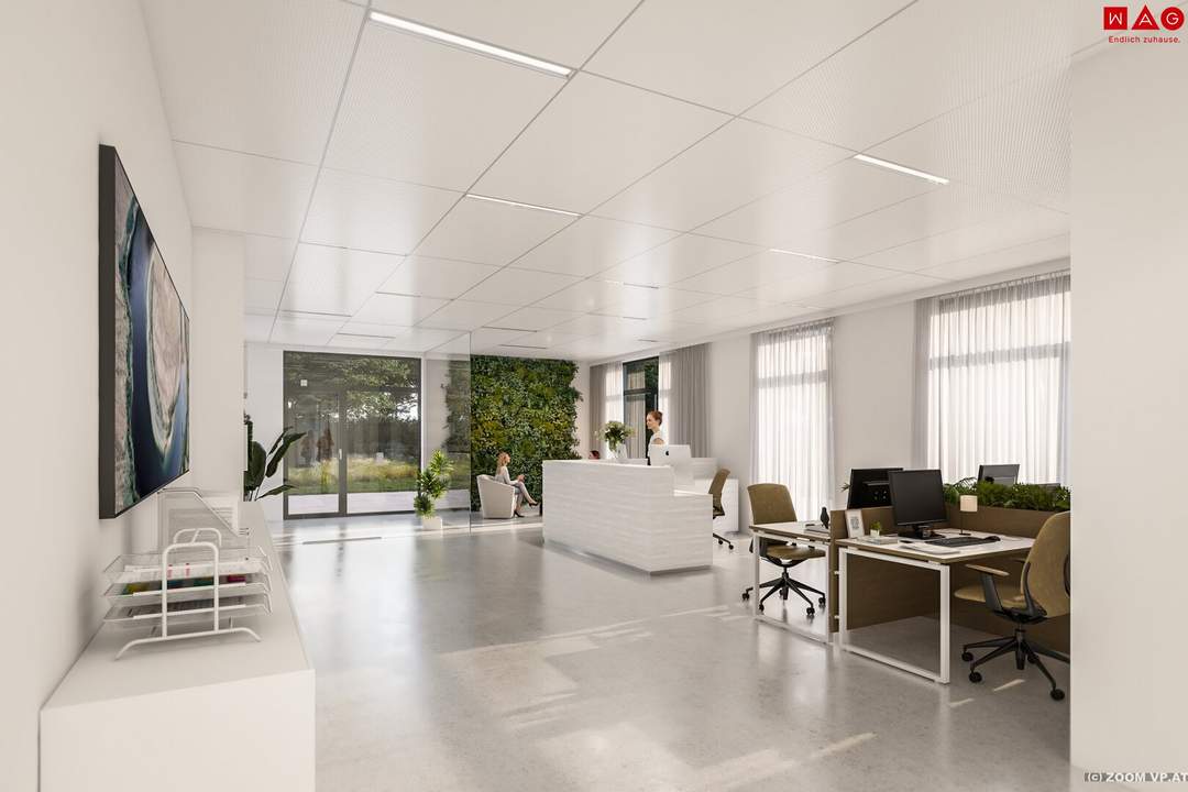 191,49 m² Büro-/Ordinations- u. Geschäftsflächen auf einer Ebene mit flexiblen Ausbaumöglichkeiten direkt an der Salzburger Straße
