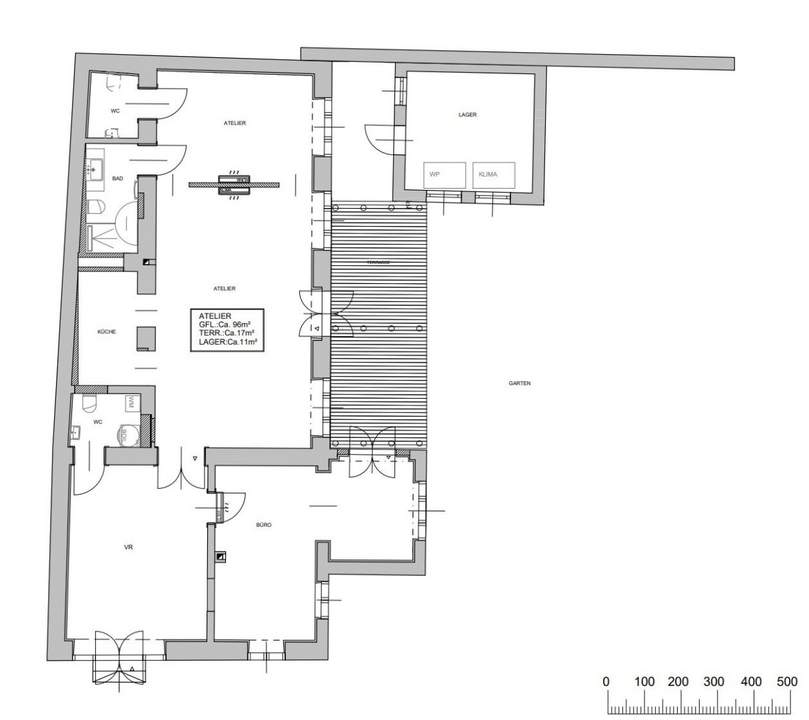 Gumpendorfer Straße: Innenhof-Büro mit Bad und Terrasse - ERSTBEZUG!!!