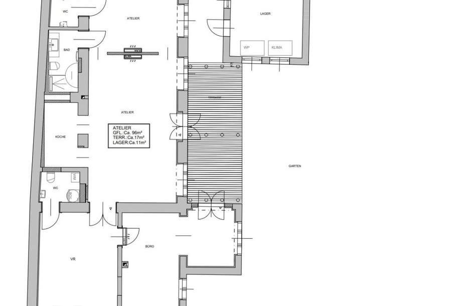Gumpendorfer Straße: Innenhof-Büro mit Bad und Terrasse - ERSTBEZUG!!!, Gewerbeobjekt-miete, 2.559,40,€, 1060 Wien 6., Mariahilf