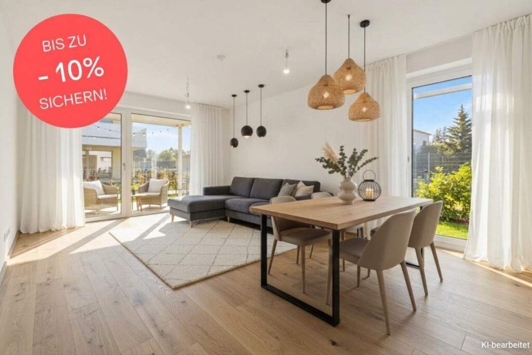 BIS ZU -10% PREISNACHLASS! Durchdachte 3-Zimmer-Wohnung | Garten aus allen Räumen begehbar | Große Terrasse | Provisionsfrei