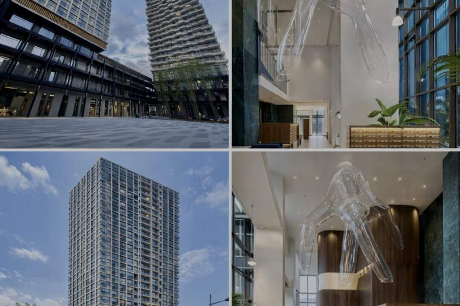 Möblierte 3-Zimmer-Wohnung im Helio Tower – Top-Lage, traumhafter Blick, inkl. Gym &amp; Garage ++++, Wohnung-miete, 2.850,00,€, 1030 Wien 3., Landstraße