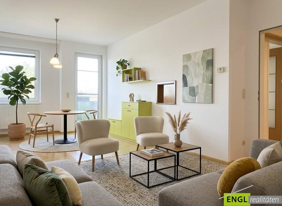 Lichtdurchflutete Wohnung mit Balkon und Grünblick