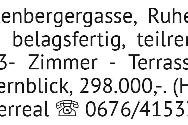 Ruhegrünlage, neu belagsfertig, teilrenovierte kleine 3-Zimmer-Terrassenwohnung, Fernblick, 298.000,, Wohnung-kauf, 298.000,€, 1230 Wien 23., Liesing
