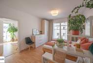 Helle, klimatisierte und möblierte Stadtwohnung: 2 Zimmer + Küche + Balkon (Abendsonne!) nahe U1 ab 1.8.26