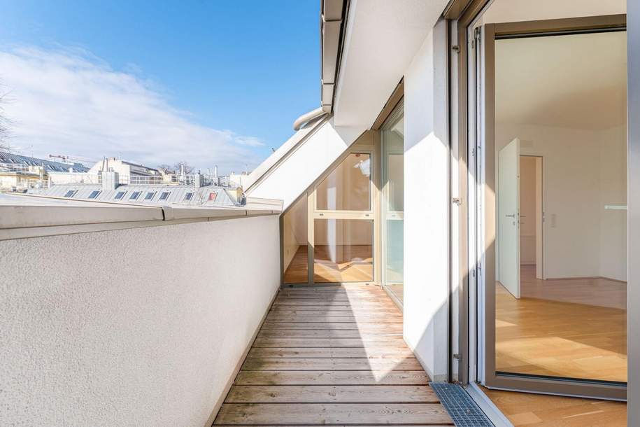 Erstbezug ab 01.07.2026! Schicke 2-Zimmer DG Wohnung nahe Westbahnhof zu vermieten!, Wohnung-miete, 1.590,00,€, 1060 Wien 6., Mariahilf