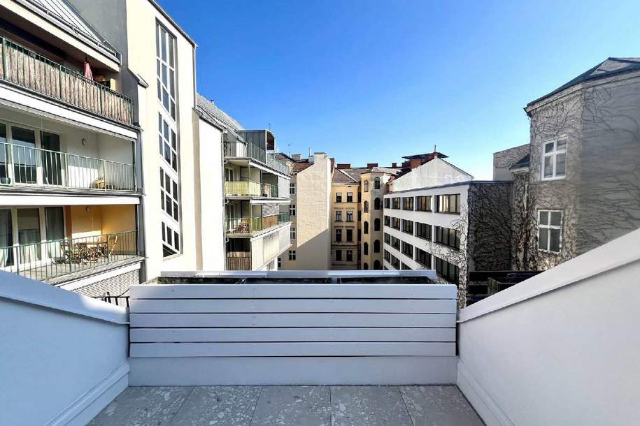 Altbaucharme mit Terrasse – 2-Zimmer-Wohnung in Toplage, Wohnung-kauf, 549.000,€, 1060 Wien 6., Mariahilf