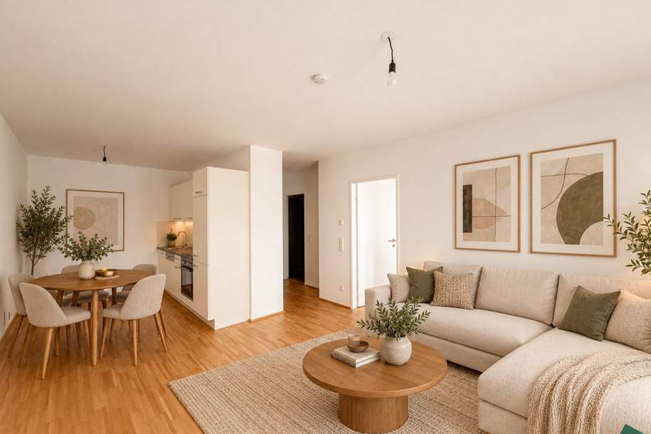 Ruhelage: moderne 2-Zimmer-Wohnung mit Loggia nahe Donau (Beispielfotos), Wohnung-miete, 1.249,00,€, 1200 Wien 20., Brigittenau