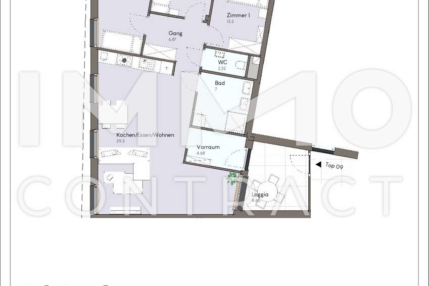 Erstbezug: Elegante, moderne 4-Zimmer-Wohnung mit Loggia im Zentrum Traiskirchens und doch ruhig, Wohnung-kauf, 564.000,€, 2514 Baden
