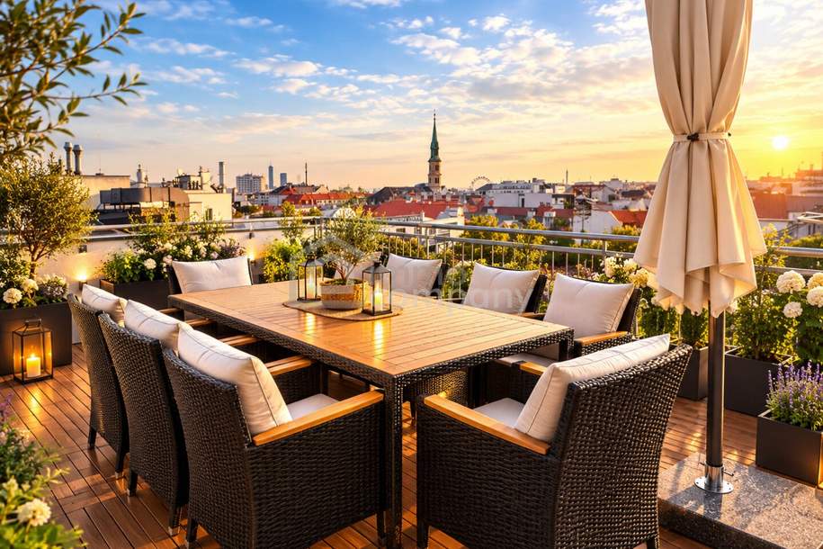 Unglaubliche 2-stöckige Wohnung mit eigener, großzügiger Terrasse im Zentrum von Wien! Atemberaubender Ausblick! 2. Bezirk. U1, Wohnung-kauf, 1.534.700,€, 1020 Wien 2., Leopoldstadt