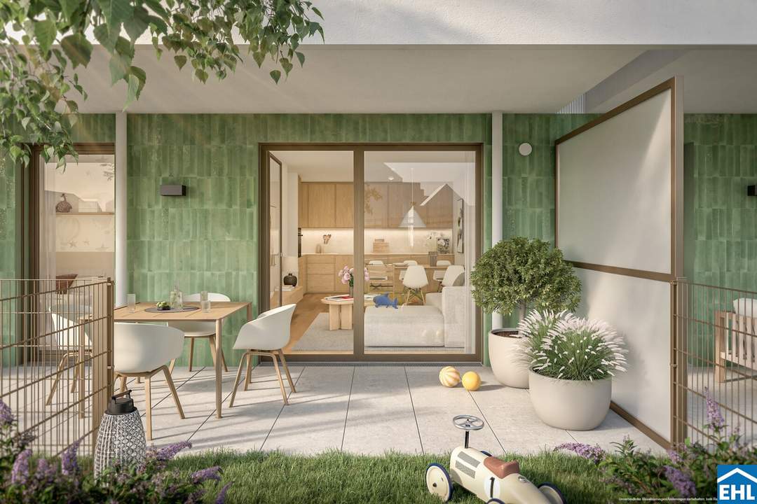 Nahe der Alten Donau: Neubau-Eigentum mit privater Freifläche