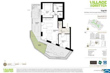 URBAN DAHEIM - VILLAGE IM DRITTEN, Wohnung-kauf, 354.000,€, 1030 Wien 3., Landstraße