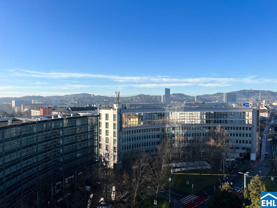 Lichtdurchflutete 3-Zimmer-Wohnung mit Loggia und Ausblick im 6.OG – Ihr Zuhause im High Five Tower ab 01. Juni 2025!