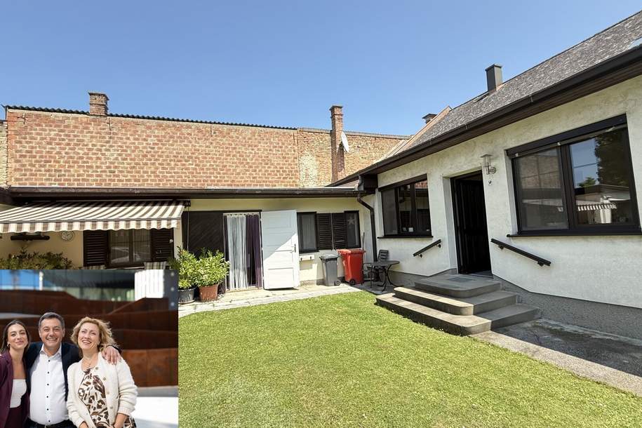 Großes Einfamilienhaus mit Veranda und Wirtschaftsanbau mit uneinsichtigen Garten + Ausbaupotential!, Haus-kauf, 519.000,€, 2435 Bruck an der Leitha