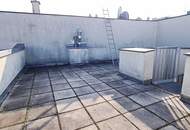 TOPGELEGENHEIT, Fernblick, 61 m2 Dachgeschoß mit 48 m2 Terrasse, Wohnküche, 1 Zimmer, Wannenbad, Parketten, Holbeingasse