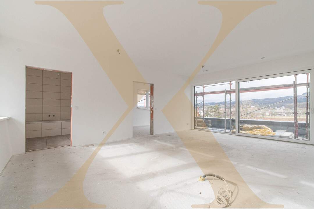 ERSTBEZUG! Lichtdurchflutete 3-Zimmer-Wohnung mit Terrasse und wunderschönem Donaublick zu verkaufen!