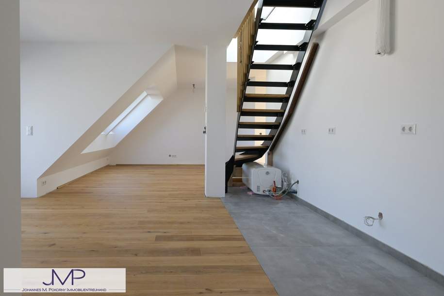 Energieneutrale 2 Zimmer Single - DG Wohnung mit Balkon und großer Terrasse - 360° Stadtblick!, Wohnung-kauf, 714.000,€, 1020 Wien 2., Leopoldstadt