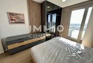 Möbliertes Apartment im 42. Stock mit Weitblick auf die Donau! Pool, Spa und Fitness inklusive!