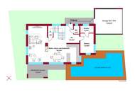 Stadtvilla mit Naturpool im Zentrum Klosterneuburg I Doppelgarage I Fantastischer Rundum-Dachterrassenfernblick auf Stift Klosterneuburg