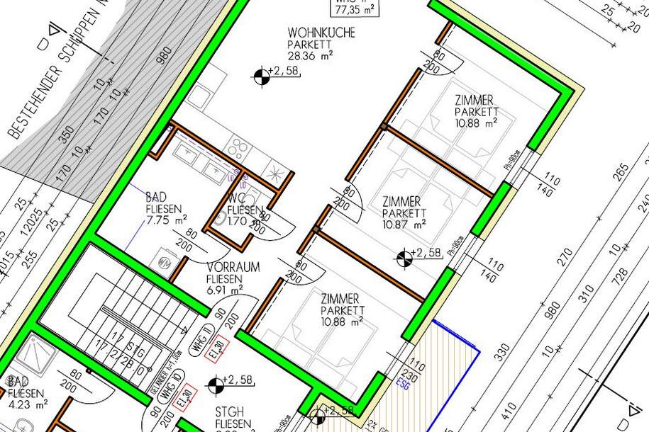 Erstbezug! 4-Zimmer mit Balkon in einem Neubau in 2221 Groß-Schweinbarth, Wohnung-miete, 1.098,45,€, 2221 Gänserndorf