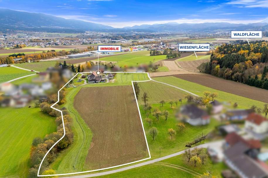 Einzigartige Landwirtschaft mit zwei Wohnhäusern, Wirtschaftsgebäuden, Wald- und Ackerflächen im Lavanttal, Gewerbeobjekt-kauf, 9400 Wolfsberg