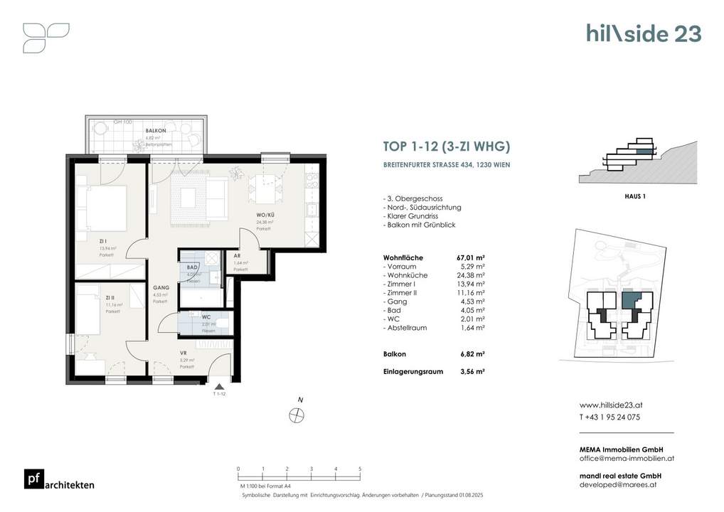 Moderne 3-Zimmer-Dachgeschosswohnung mit Balkon zu verkaufen!