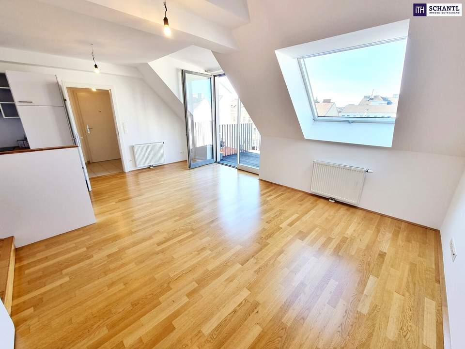 Neuer Preis! WOW! Stylisch Wohnen im Dachgeschoss! Hofseitiger West-Balkon + Perfekte Raumaufteilung + Perfekte Infrastruktur + Ruhige Seitengasse + Toller Fernblick!