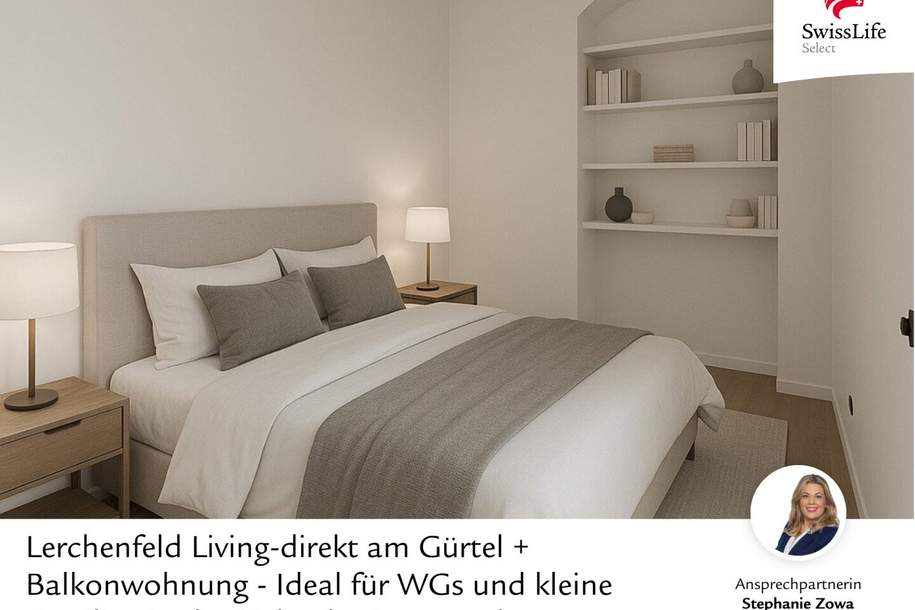 + Lerchenfeld Living-direkt am Gürtel + Balkonwohnung - Ideal für Pärchen, Singles und WGs in der Nähe der Innenstadt, Wohnung-kauf, 497.000,€, 1070 Wien 7., Neubau