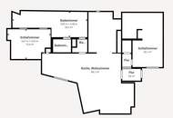 Luxus-Dachgeschoss 186,02 m² mit Terrasse, Designer-Inselküche & Spa-Bad – Weinbergblick + Poolnutzung - Voll möbliert