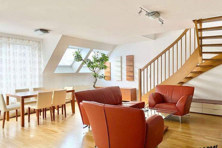 Dachgeschoss-Maisonette-Wohnung 153m2 auf 3 Etagen mit Rooftop-Terrasse und 360° Panorama-Blick über Wien /nähe Weinbergen // 1 Garagenplätz, Wohnung-kauf, 1.259.000,€, 1190 Wien 19., Döbling