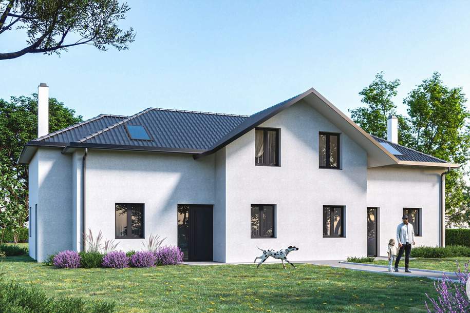 NEU ! Doppelhaushälfte mit modernem Design und gemütlichen Garten in Gänserndorf !, Haus-kauf, 429.000,€, 2230 Gänserndorf
