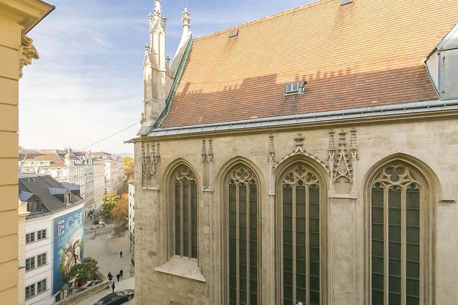 Passauer Platz - bis 28.02.2026 befristet vermietete Altbauwohnung mit Blick auf die Kirche, Wohnung-kauf, 1.690.000,€, 1010 Wien 1., Innere Stadt