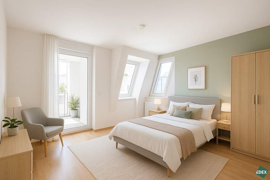 Mitten im 8. Bezirk: Schöner 2 Zimmer-Neubau mit großem Balkon, Wohnung-miete, 1.475,00,€, 1080 Wien 8., Josefstadt