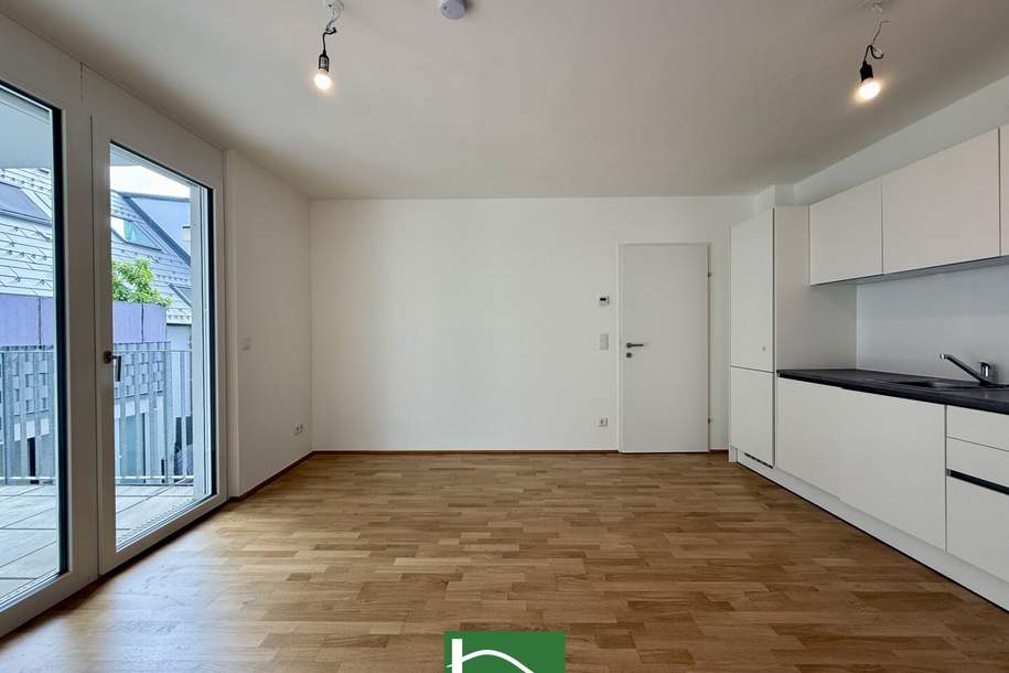 Wohnen in Grünruhelage im Herzen Stammersdorfs – Einbauküche und Freifläche inklusive. - WOHNTRAUM, Wohnung-miete, 1.048,60,€, 1210 Wien 21., Floridsdorf