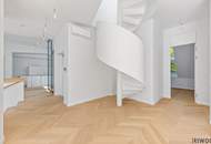 3,7m Raumhöhe im DG, Garage mit 2 Stellplätze, Atrium, Aufzug in die Wohnung und 360° Dachterrasse