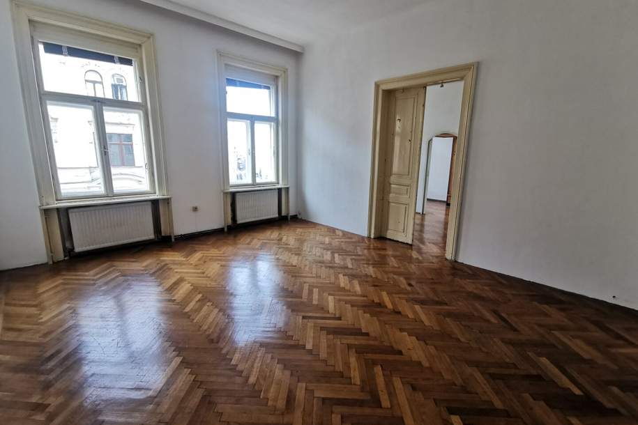 Mögliches Paradies > verschiedenste Umbaumöglichkeiten > sanierungsbedürftige 4 Zimmer plus in guter Lage des 6.., Wohnung-kauf, 550.000,€, 1060 Wien 6., Mariahilf