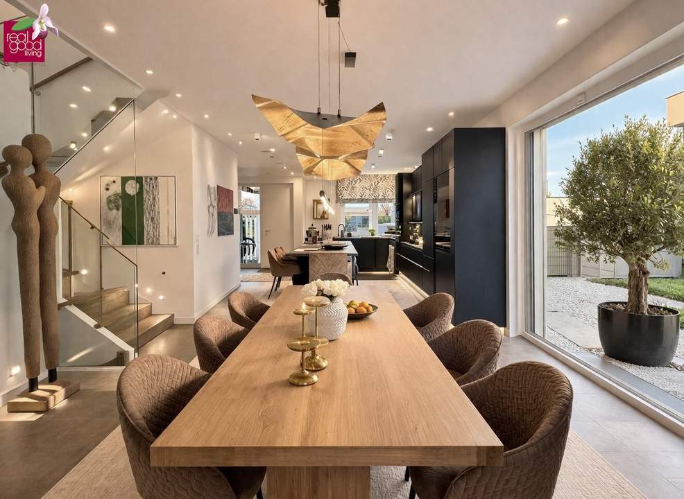 Möbliertes Designer-Doppelhaus mit Spa & Pool nahe Wien