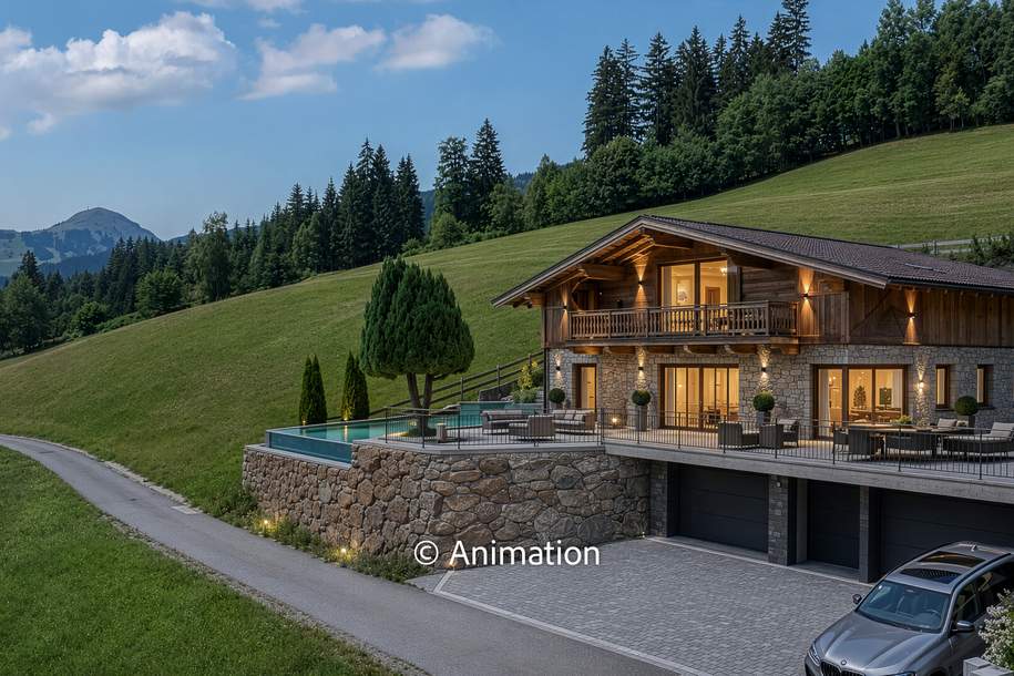 Landhaus mit Weitblick in sonniger Ruhelage, Haus-kauf, 2.850.000,€, 6365 Kitzbühel
