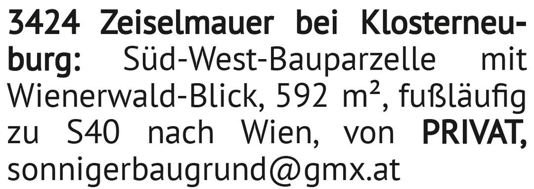 3424 Zeiselmauer bei Klosterneuburg: