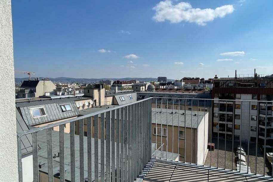 klimatisierte Dachgeschoss 2-Zimmer Wohnung mit zwei Balkone!, Wohnung-miete, 935,00,€, 1100 Wien 10., Favoriten